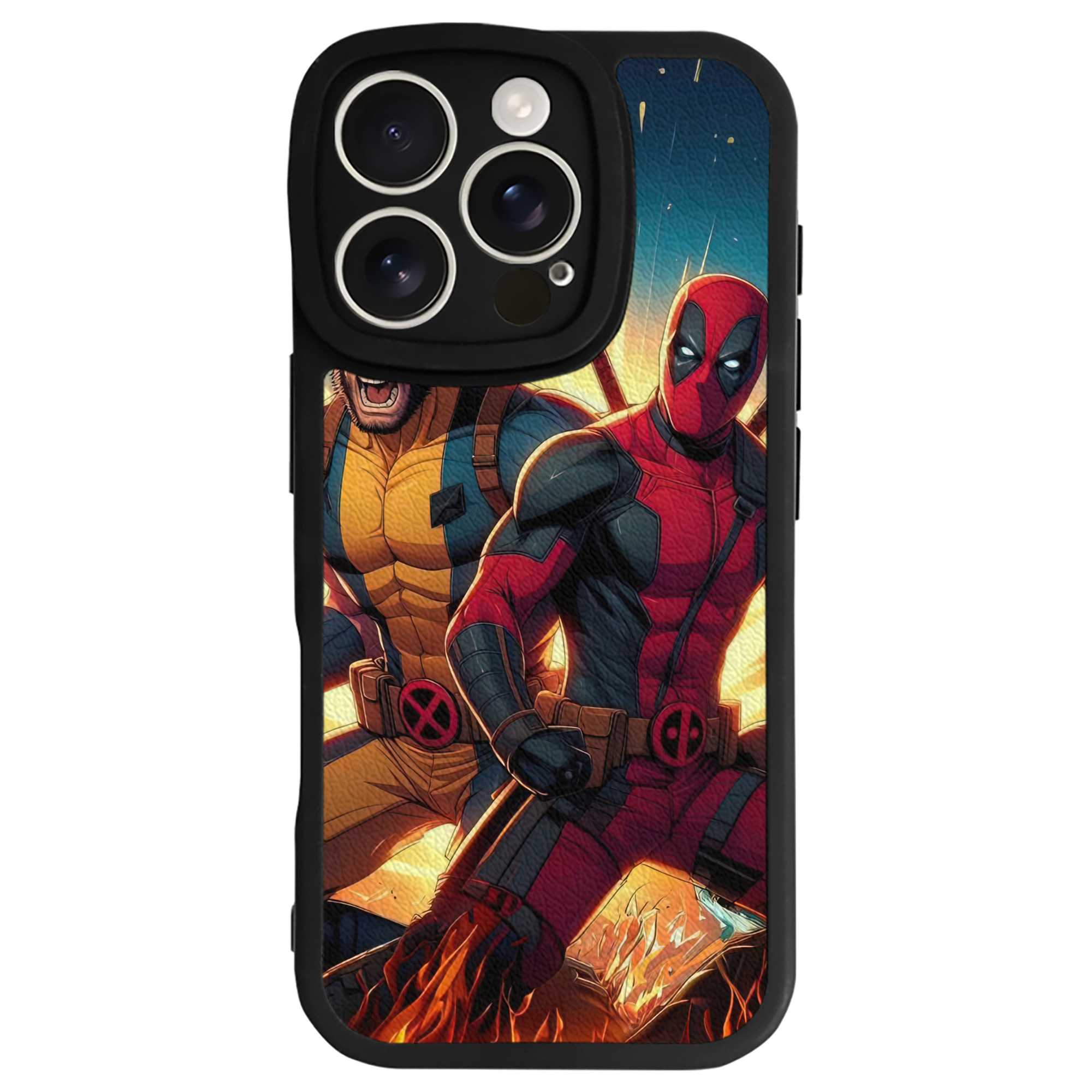 （画像用） Deadpool デッドプール 【iPhone 16シリーズ対応】シリコンスマホケース（レザー調） 材質：シリコン